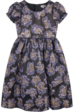 IAME Floral-jacquard flared midi dress