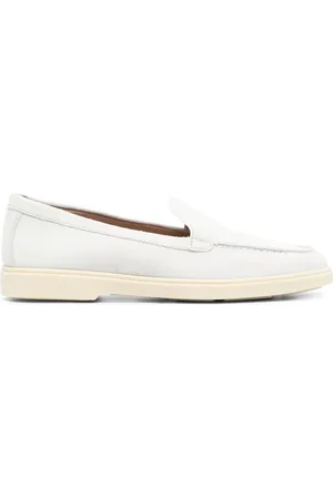 santoni Round-toe suede loafers