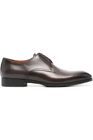 santoni Round-toe leather Oxford shoes