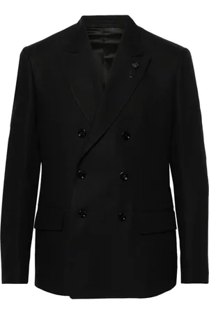 LARDINI Double-breasted linen blazer