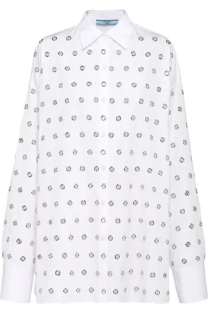 Prada Eyelet-embellished cotton shirt