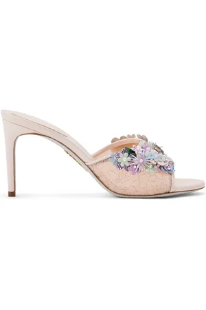 RENE CAOVILLA 80mm floral-appliqué sandals