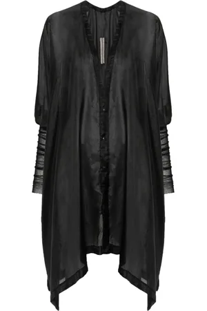 Rick Owens Ribbed-sleeves silk shirt