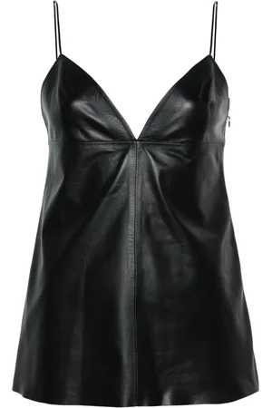Fabiana Filippi Panelled leather tank top