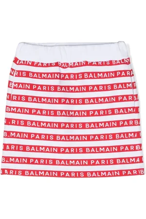 Balmain Logo-print cotton skirt