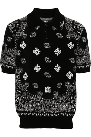 AMIRI Logo-bandana jacquard polo shirt
