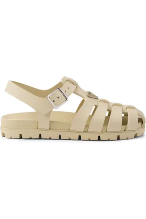 Prada Triangle-logo caged sandals