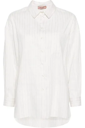 Twin-Set Metallic-threading striped shirt
