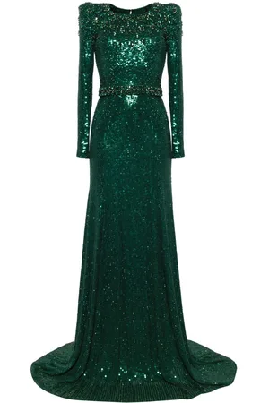 Jenny Packham Georgia sequined long-sleeve gown