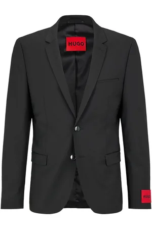 HUGO BOSS Logo-patch notched-lapels blazer