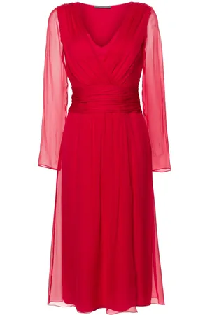 Alberta Ferretti A-line silk wrap dress