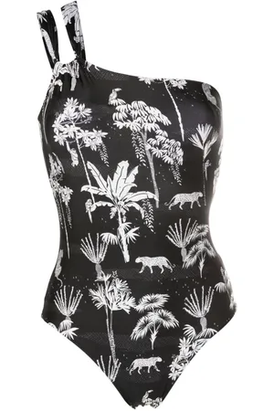 Lygia & Nanny Miusha graphic-print one-shoulder one-piece