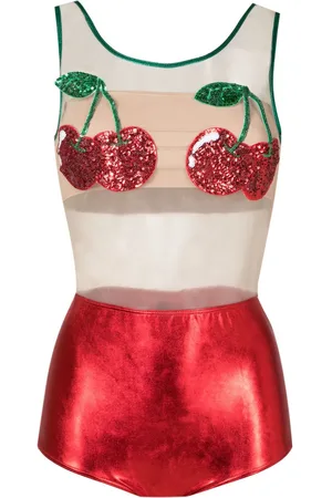 Brigitte Sequin-embellished metallic one-piece