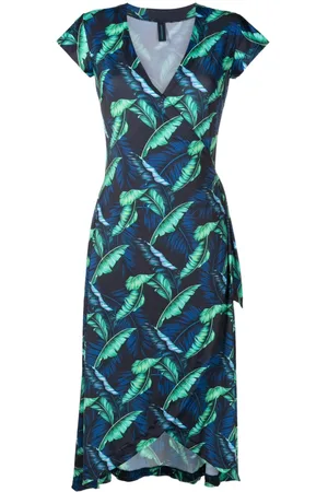 Lygia & Nanny Falcão leaf-print wrap dress