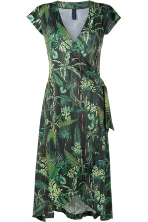 Lygia & Nanny Falcão leaf-print wrap dress