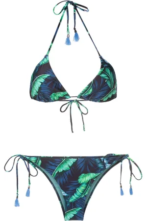 Lygia & Nanny Maya leaf-print triangle bikini
