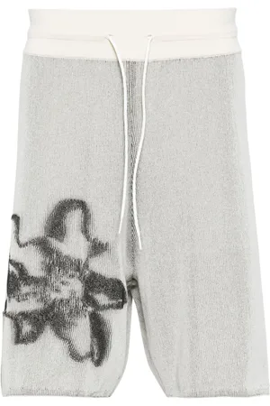 Y-3 GFX flower-jacquard ribbed shorts