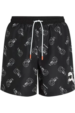 Karl Lagerfeld Ikon logo-print swim shorts
