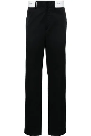 Palm Angels Contrasting-waistband tapered trousers