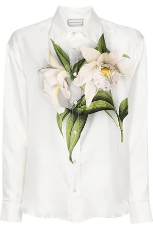 PIERRE-LOUIS MASCIA Aloe floral-print silk shirt