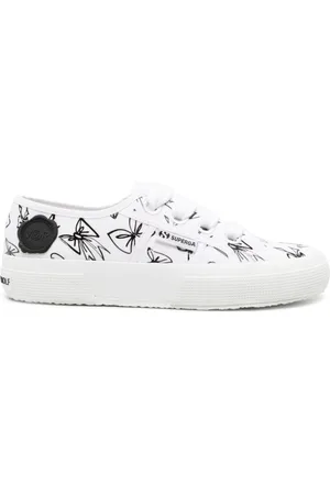 Viktor & Rolf X Superga bow-print canvas sneakers