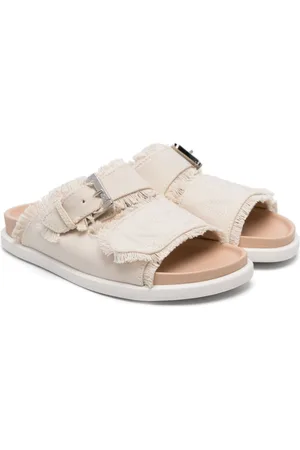 Nº21 Frayed-brim canvas sandals