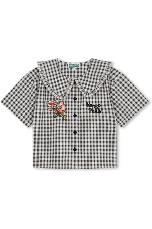 Kenzo Logo-embroidered gingham shirt