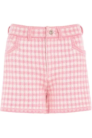 Barrie Gingham-check cashmere-blend shorts