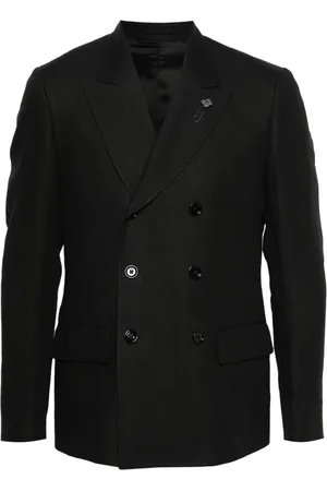 LARDINI Double-breasted linen blazer