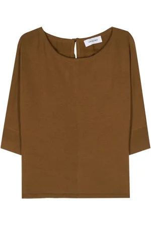 YVES SALOMON Tie-fastening wool knitted top