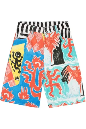 Charles Jeffrey Loverboy Mix-print denim shorts