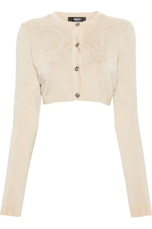 VERSACE Barocco lurex cropped cardigan