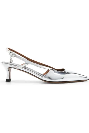Maje 55mm metallic slingback pumps