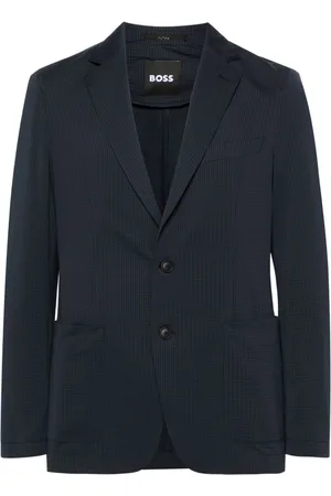HUGO BOSS Single-breasted seersucker blazer