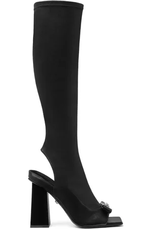 VERSACE 100mm Medusa-plaque knee-high boots