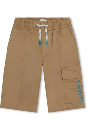 Lanvin Logo-embroidered drawstring-waist shorts