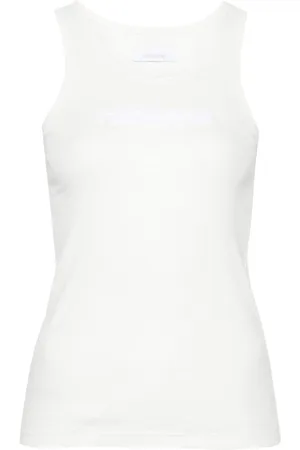 Paco rabanne Logo-patch ribbed tank top