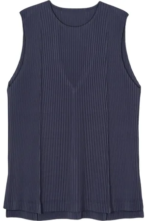 Issey Miyake Pleat-detail plissé-effect tank top