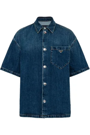 Prada Triangle-logo denim shirt