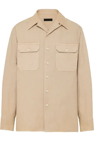 Prada Appliqué-logo cotton shirt