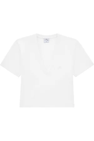 Courrèges Logo-appliqué cotton T-shirt