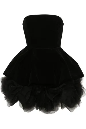 Ana Radu Strapless velvet mini dress
