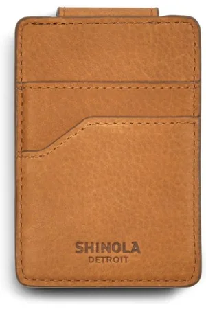SHINOLA Grained-leather magnetic money-clip card holder