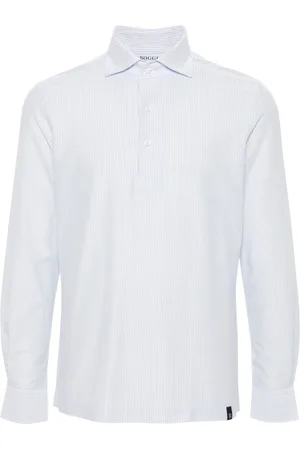 Boggi Milano Logo-tag striped shirt