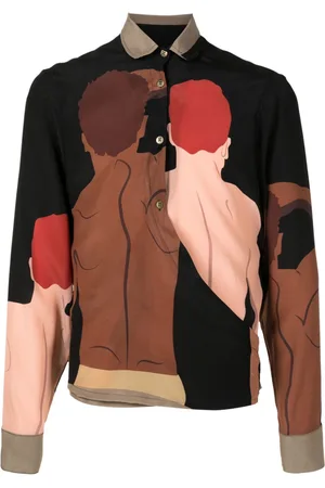 AMIR SLAMA Graphic-print silk shirt