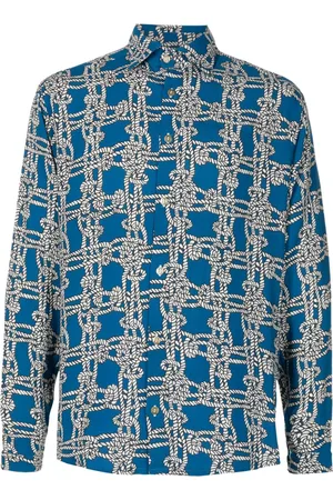 AMIR SLAMA Graphic-print satin shirt