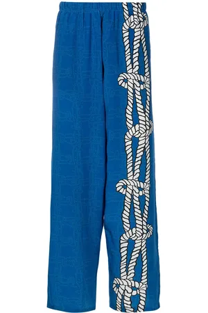 AMIR SLAMA Knot-print silk-satin trousers