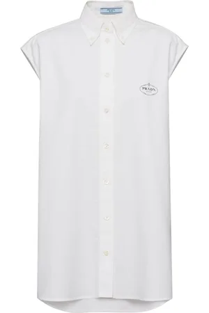 Prada Logo-print sleeveless oxford shirt