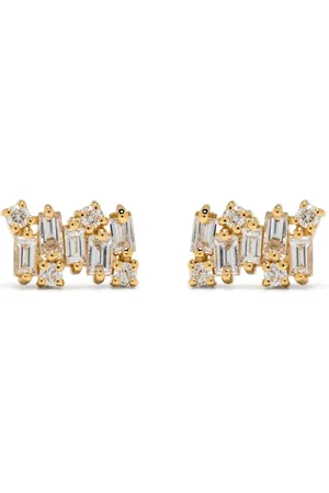 Suzanne Kalan 18kt yellow Shimmer diamond stud earrings