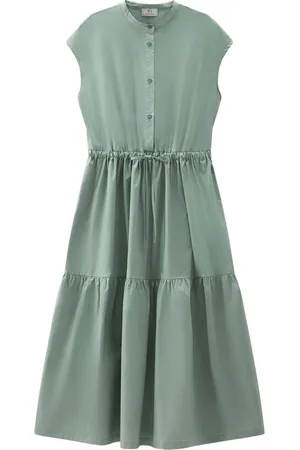 Woolrich Tiered poplin midi dress